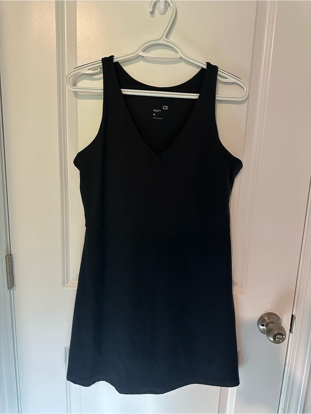 GAPfit Black Sleeveless V-Neck Dress with Built-In Shorts